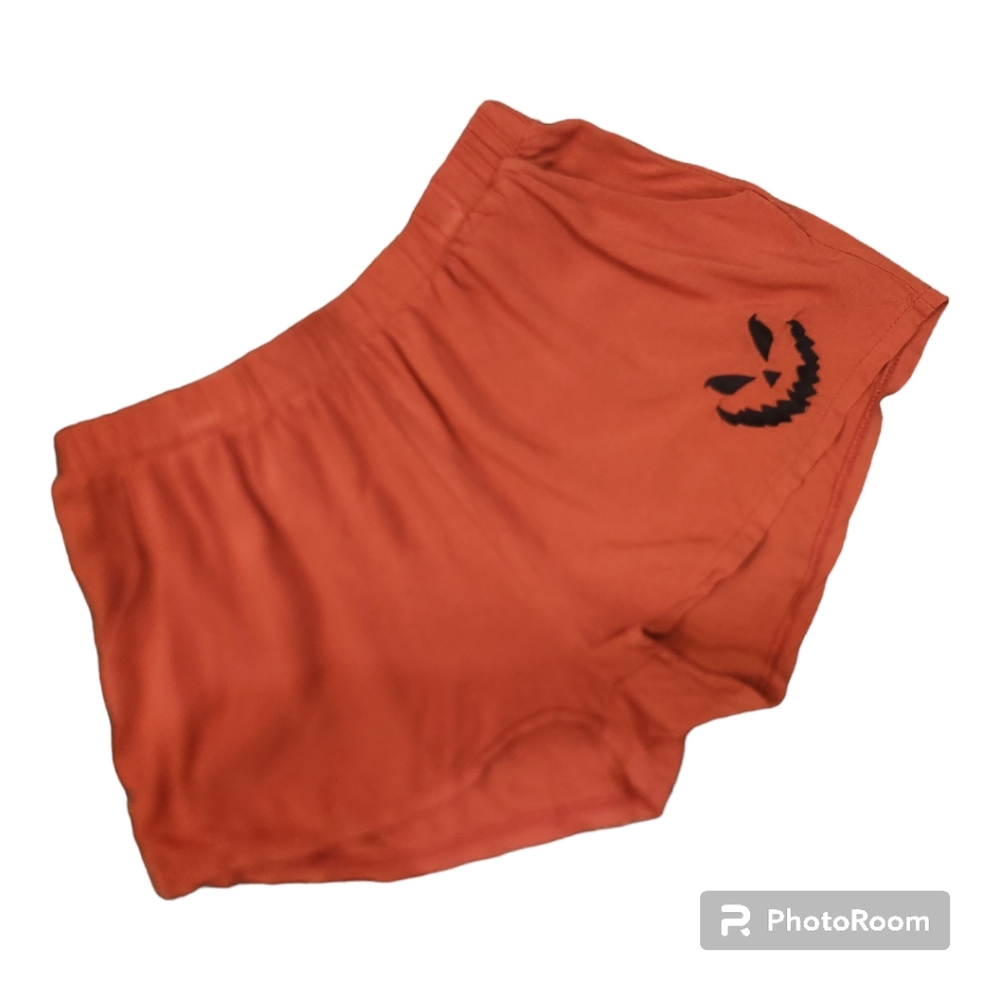Black Thorn Reverse Halloween Haunt- Breezy Lounge Shorts in Orange